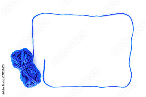 border yarn color blue on white background.