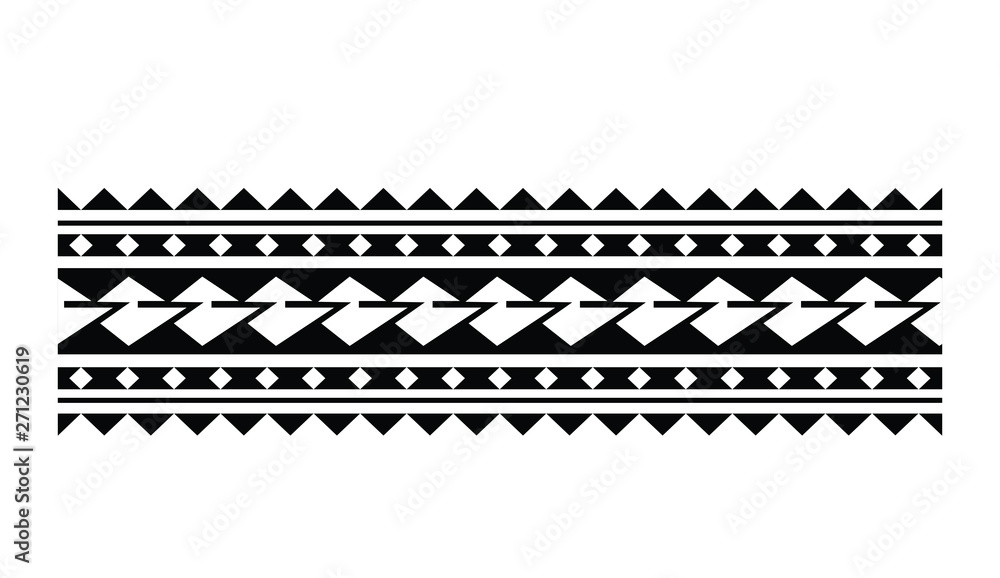 Polynesian tattoo tribal band vector designs. Samoan tattoo tribal band