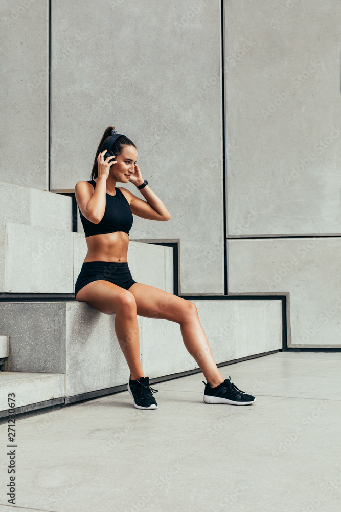 Athlete taking rest after physical training Athlete taking rest after physical training