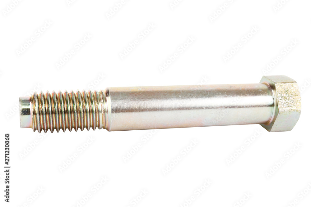 Steel bolt on a white background Steel bolt on a white background