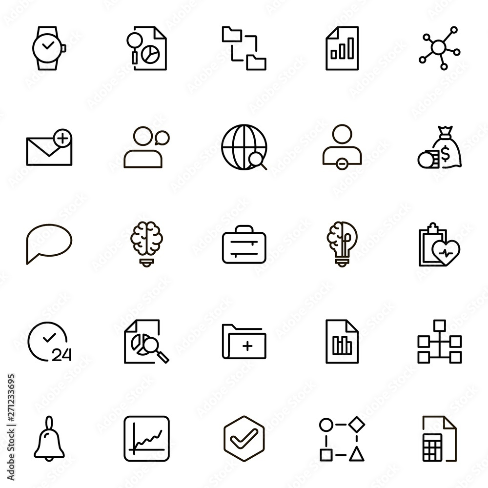 Project management ine icon set. Project management ine icon set.