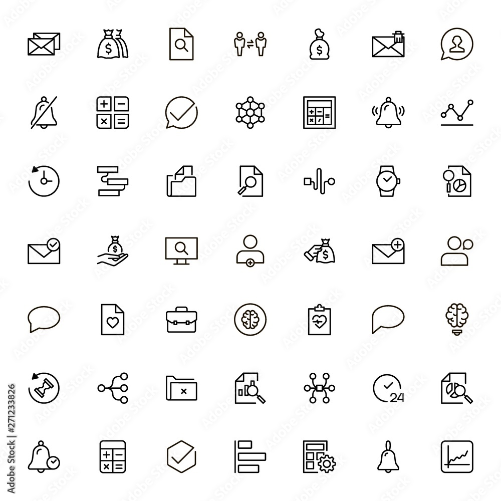 Project management ine icon set.