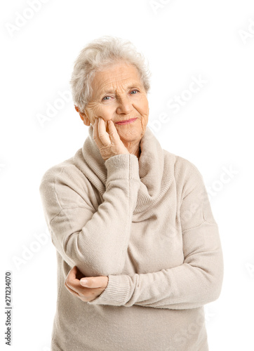 Portrait of senior woman on...