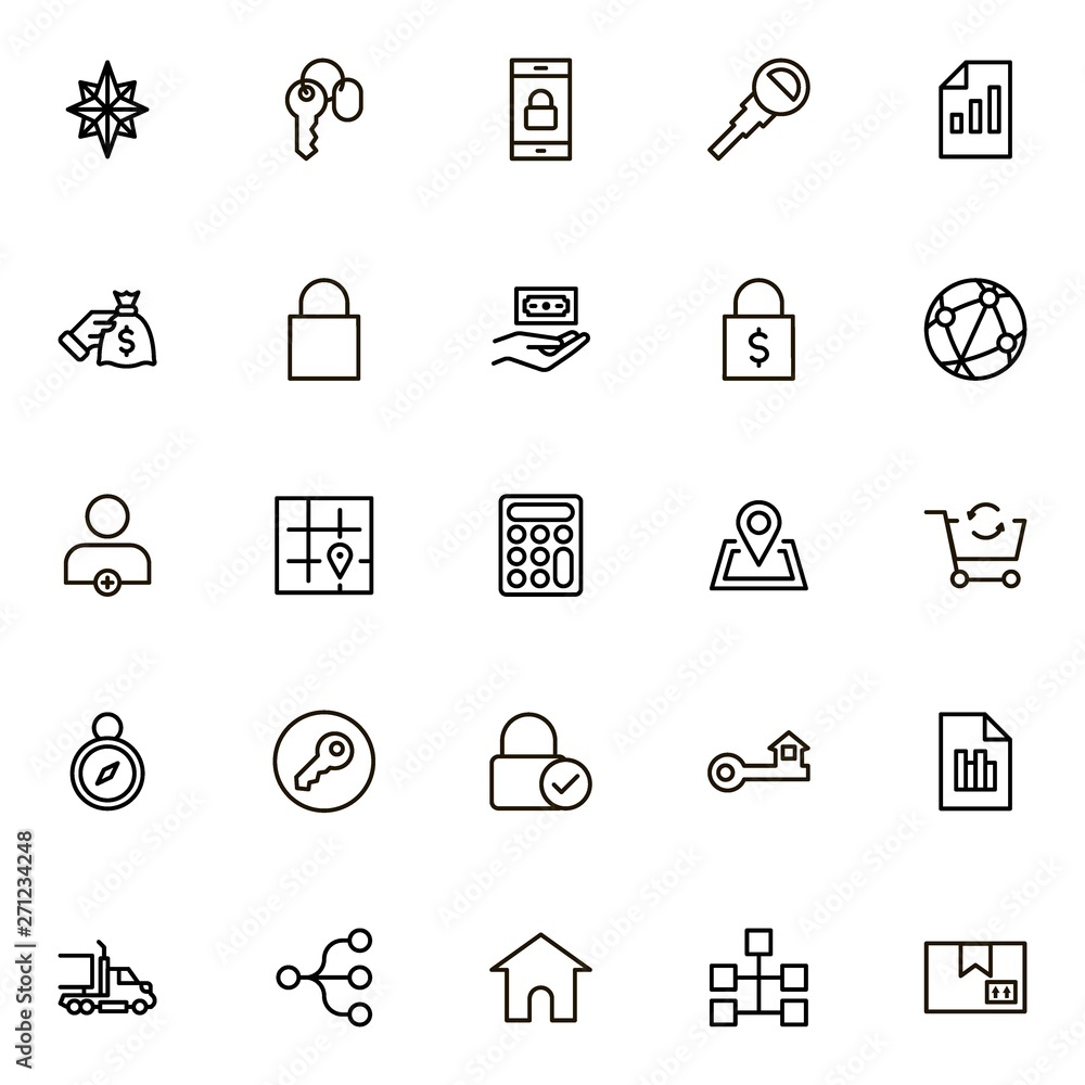 Fototapeta premium Real estate line icon set.