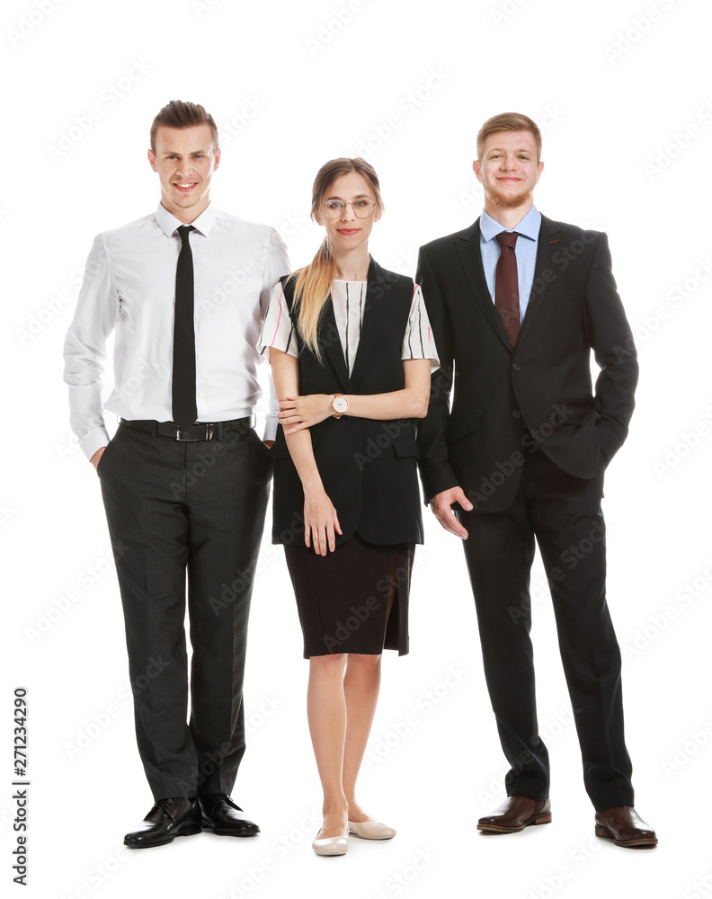 Group of young business people on white background Group of young business people on white background