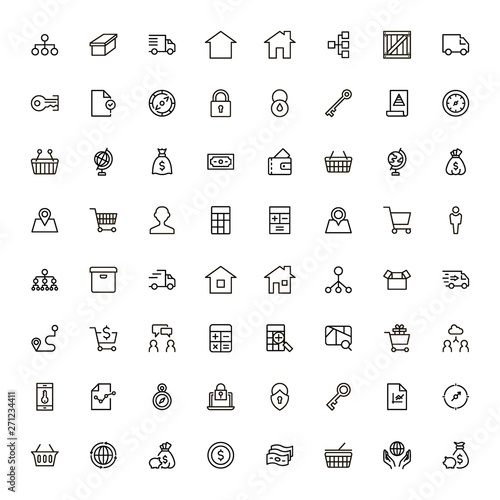Real estate line icon set.