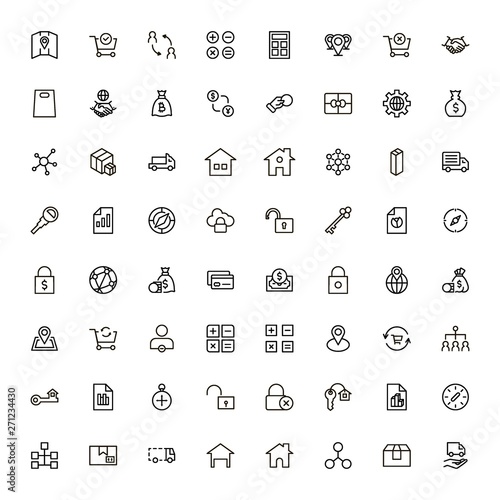 Real estate line icon set.