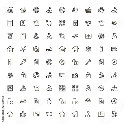 Real estate line icon set.