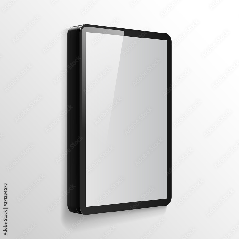 Realistic vector light box hanging on the wall. Advertising Stand template. Vector illustration Realistic vector light box hanging on the wall. Advertising Stand template. Vector illustration