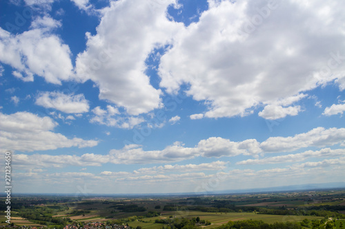 landscape with blue sky and clouds