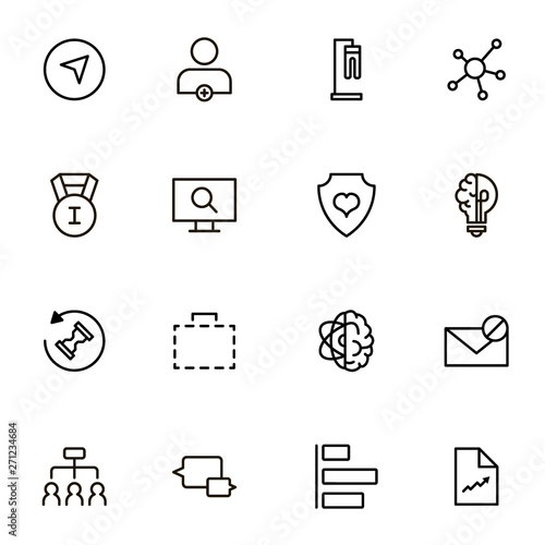 Recruitment line icon set