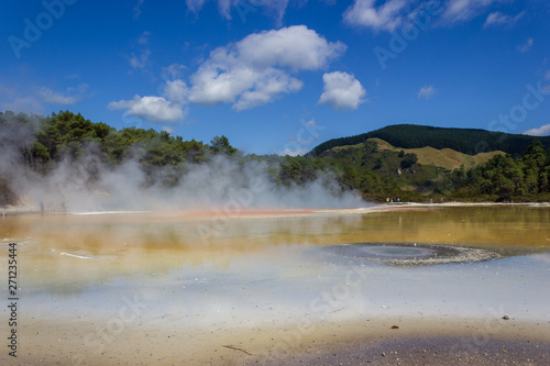 Champagne pool in Wai-O-Tapu thermal wonderland in Rotorua, New Zealand.