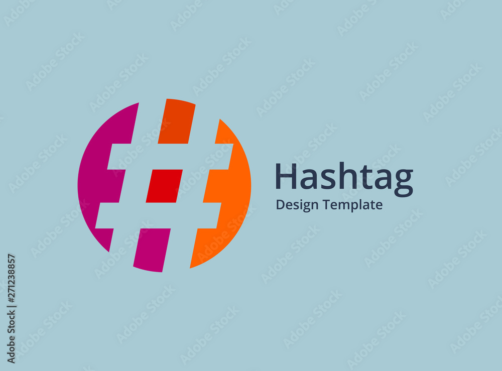 Obraz premium Hashtag symbol logo icon design template elements
