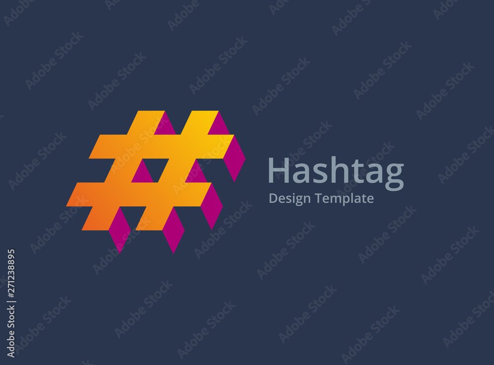 Obraz premium Hashtag symbol logo icon design template elements