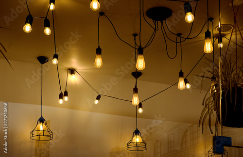vintage lighting decor with modern edisson filament bulbs