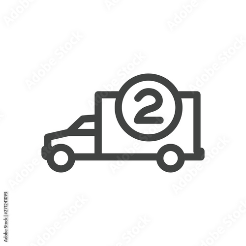 Delivery or Scheduling icon with the number 2 on it - shows 2 times per month