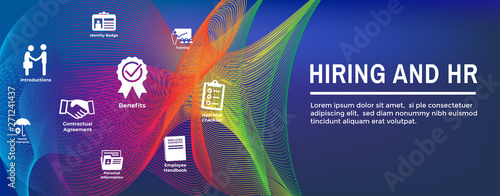 HR and Hiring Process icon set & Web Header Banner