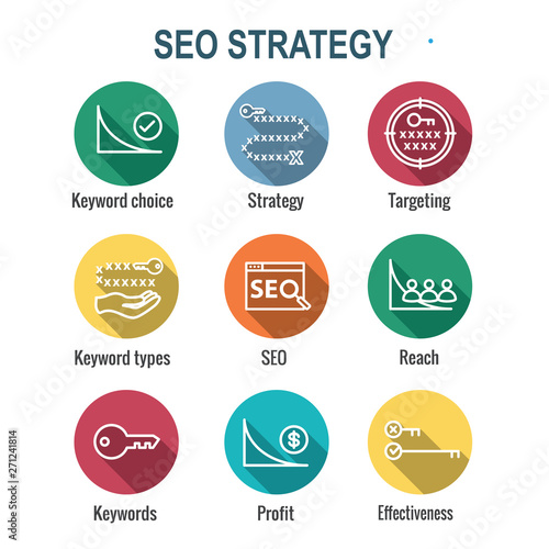 SEO Strategy - Search engine optimization concept - keywords, etc