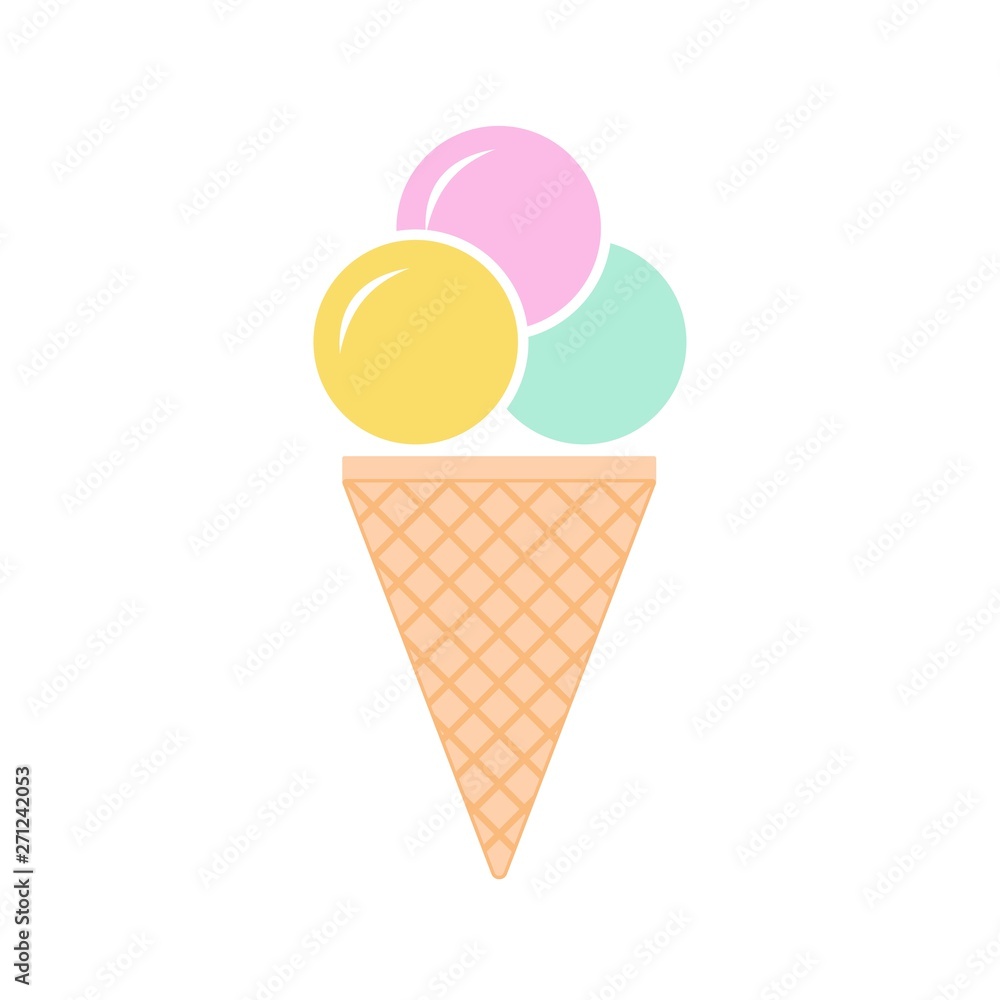 Ice cream scoops vector icon. filled flat sign for mobile concept and web design. Cone ice cream balls glyph icon. Ice Cream sign Ice cream scoops vector icon. filled flat sign for mobile concept and web design. Cone ice cream balls glyph icon. Ice Cream sign