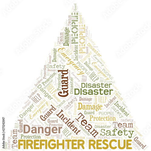Firefighter Rescue Word Cloud. Wordcloud Made With Text.