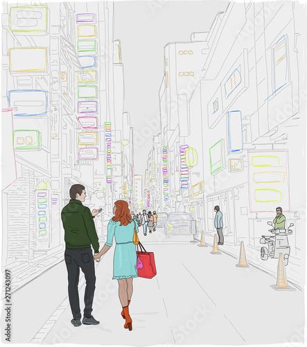 Canvas Print Hand drawn illustration