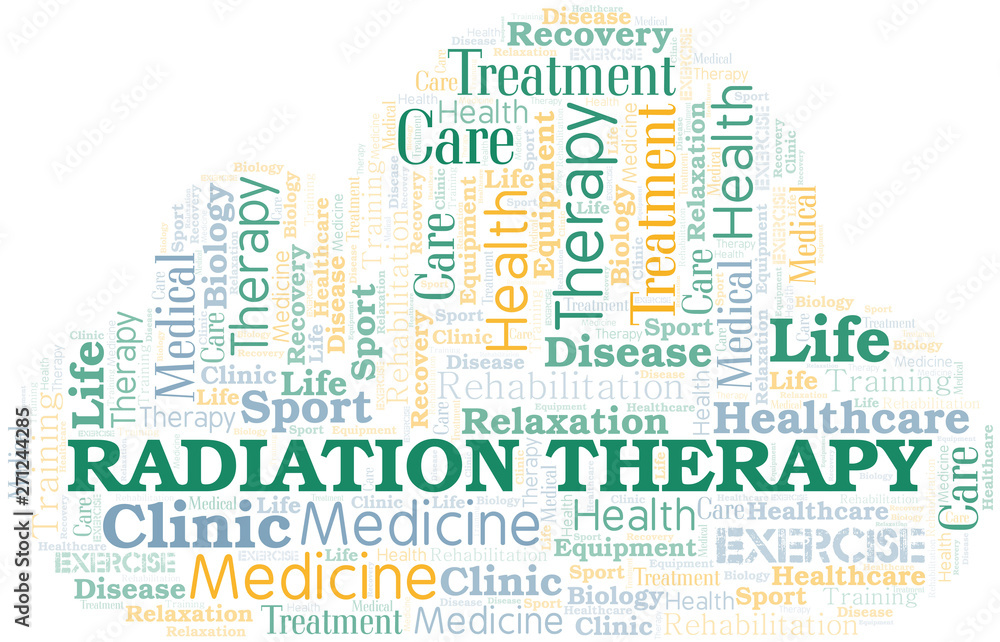 Radiation Therapy word cloud. Wordcloud made with text only.