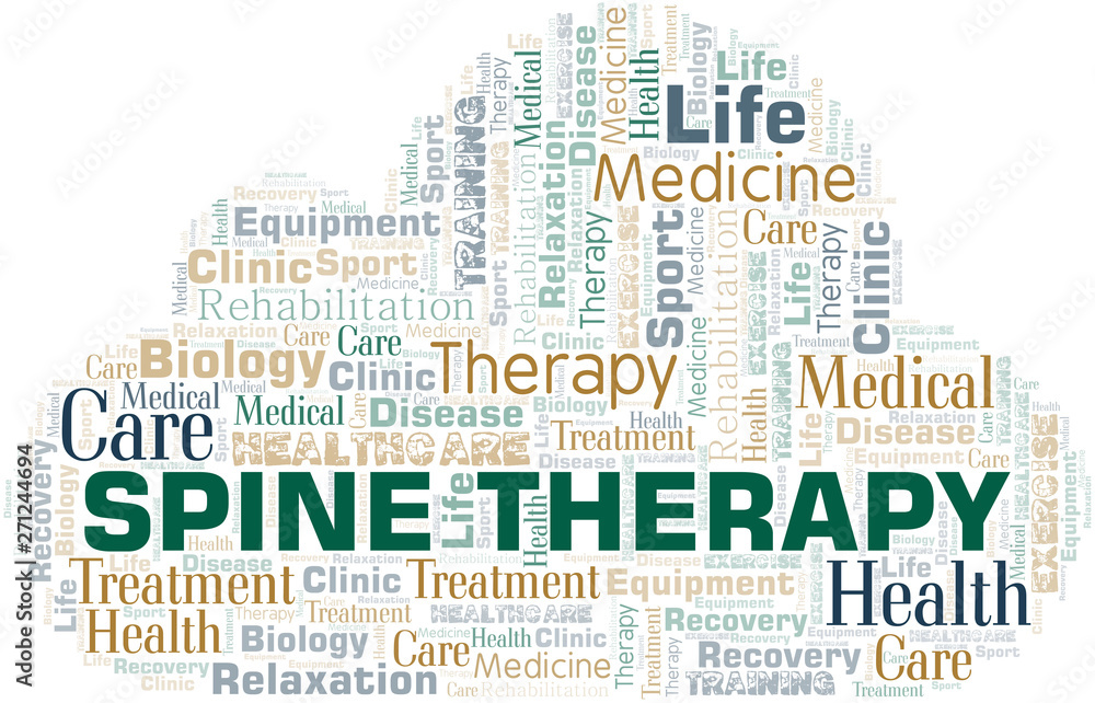 Spine Therapy word cloud. Wordcloud made with text only.