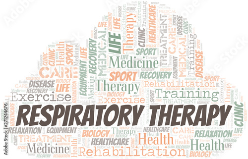 Respiratory Therapy word cloud. Wordcloud made with text only.