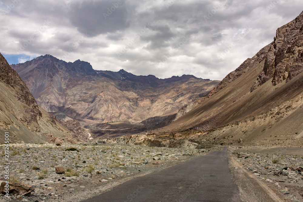 Mountain road in Himalaya mountains in Ladakh