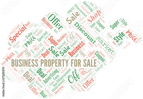 Business Property For Sale Word Cloud. Wordcloud Made With Text.