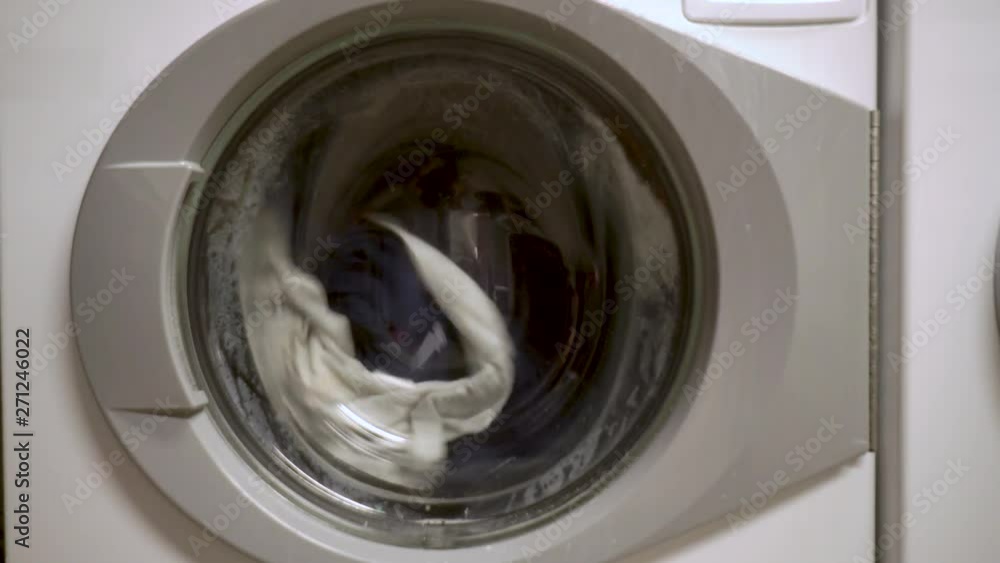 Washing machine laundry clothes in the automat Washing machine laundry clothes in the automat