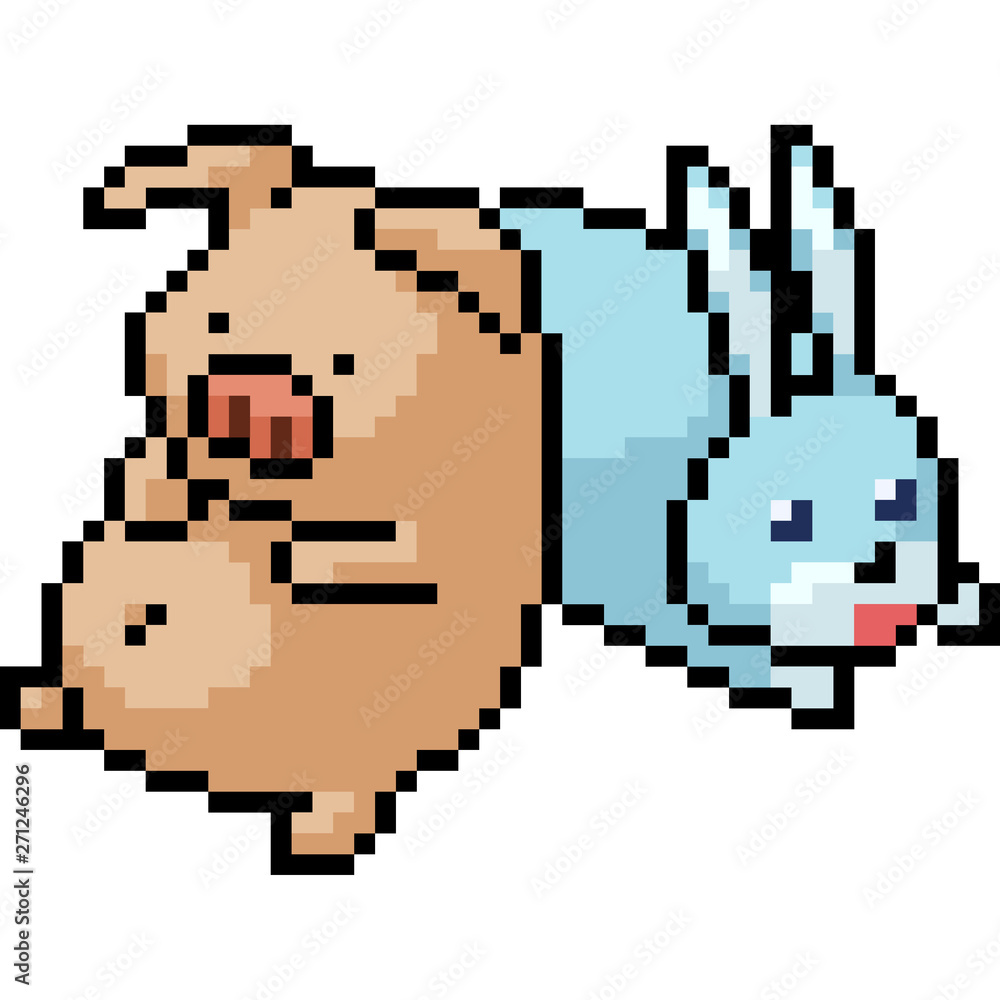 vector pixel art animal friend vector pixel art animal friend