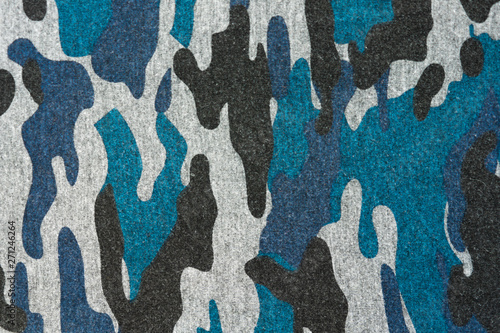 Blue black camouflage fabric texture background