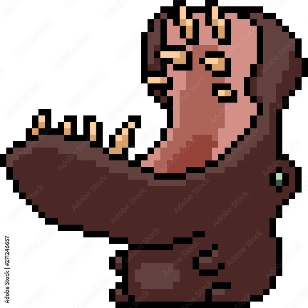 Fototapeta premium vector pixel art hippopotamus