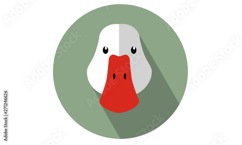 White Duck Head vector illustration