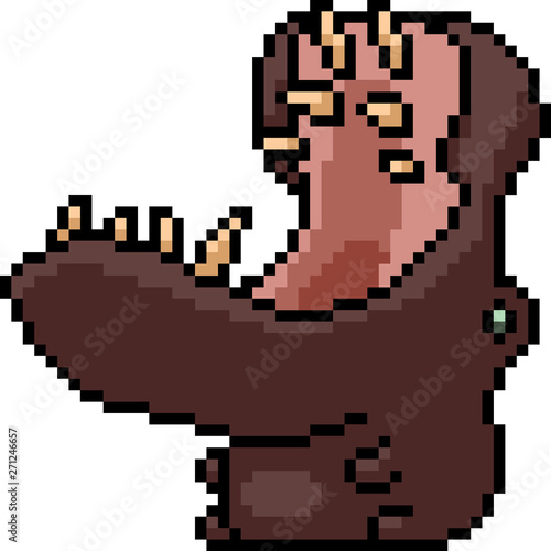 vector pixel art hippopotamus