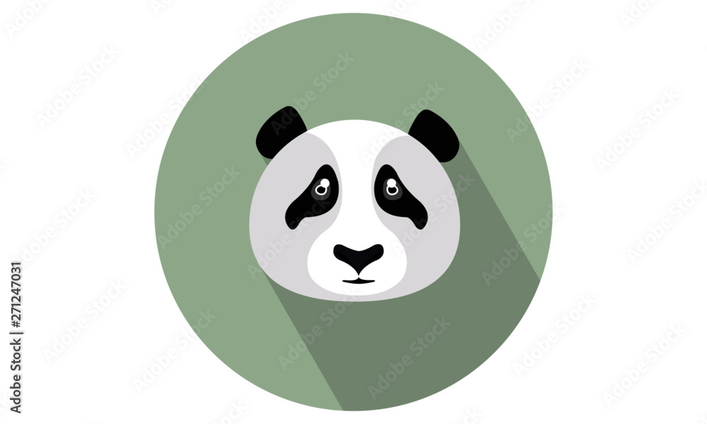 Fototapeta premium Panda głowa wektor maskotka / ikona płaski