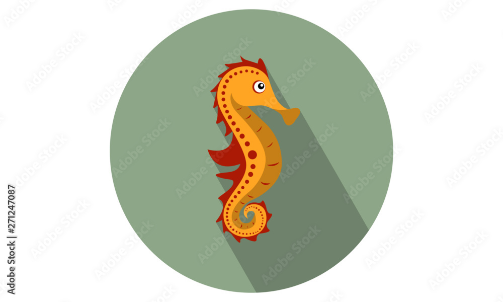 Naklejka premium Seahorse Vector illustration / flat icon
