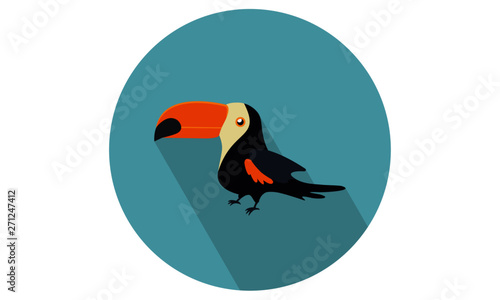 Toucan vector illustration flat icon