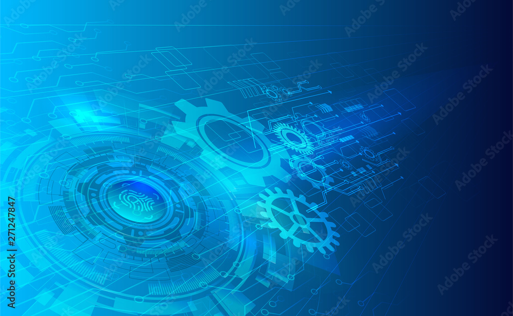 Cyber security, Vector illustration white gear and tree cog wheel on circuit board, Hi-tech digital technology and engineering, digital telecoms technology concept, Abstract futuristic- technology on Cyber security, Vector illustration white gear and tree cog wheel on circuit board, Hi-tech digital technology and engineering, digital telecoms technology concept, Abstract futuristic- technology on