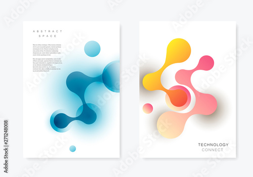 Vector illustration design layout two covers design templates brochure. Technology and biotechnology and science background