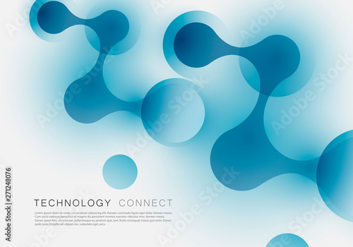 Abstract connection structure in technology style and vector image for science, chemistry, medicine, biotechnology