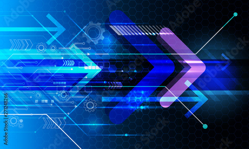 Cyber security, Vector illustration white gear and tree cog wheel on circuit board, Hi-tech digital technology and engineering, digital telecoms technology concept, Abstract futuristic- technology on 