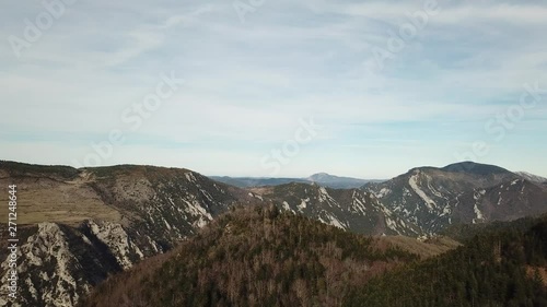 aerial view of pyrenean hill in Occitanie, Aude in the South of France