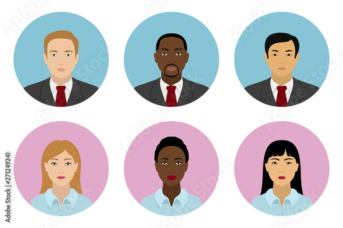 Set of male and female icons. Vector.