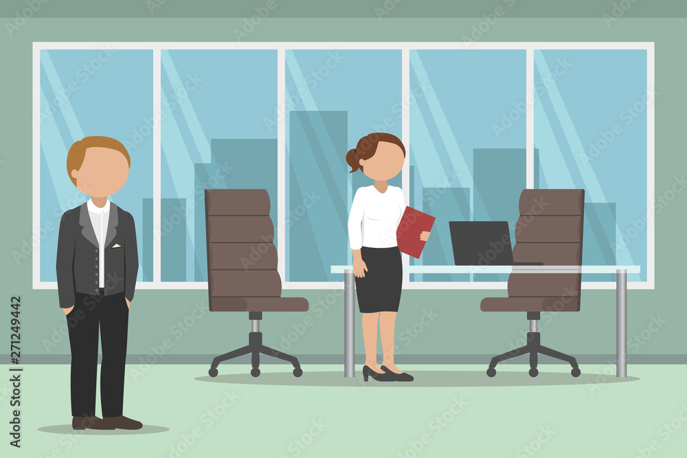 Working day in office. Vector illustration. Working day in office. Vector illustration.