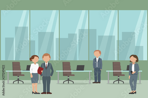 Office people. Working routine. Vector illustration.