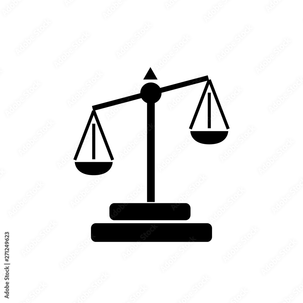 Scales of justice vector icon on white background Scales of justice vector icon on white background