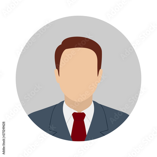 Wallpaper Mural Brown-haired Caucasian man in suit and tie. Abstract male avatar. Vector icon. Torontodigital.ca