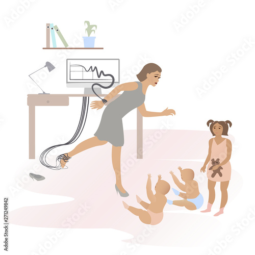 Chained woman is not able to be with children